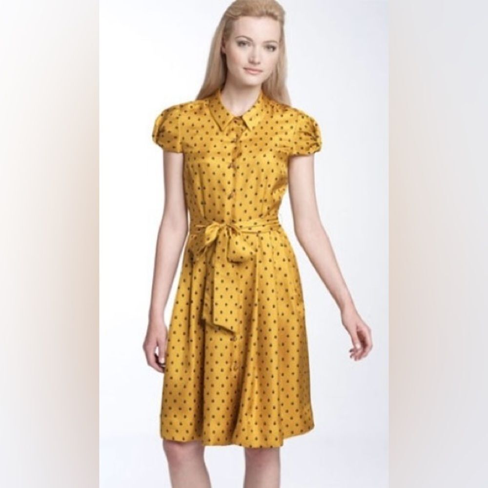 Kate Spade Beacon Hill Cassie Dress in Mustard Owl Print RARE